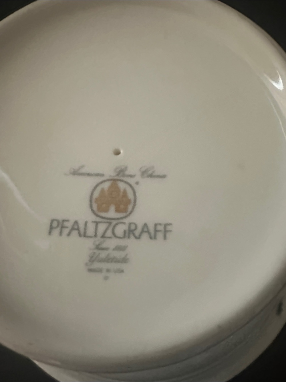 Pfaltzgraff White Ceramic Piece with Gold Logo